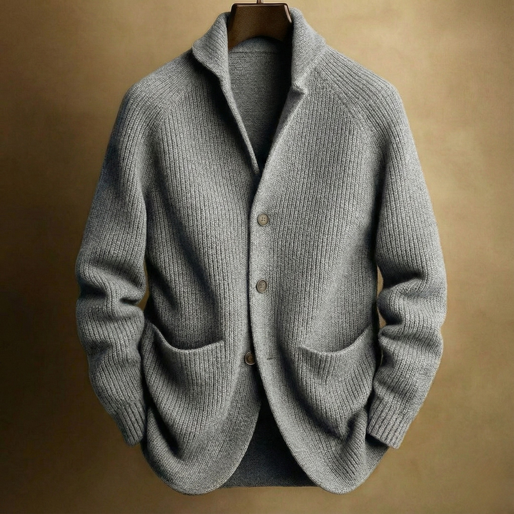 SILVORO | CARDIGAN EN LAINE À CÔTES POUR HOMME