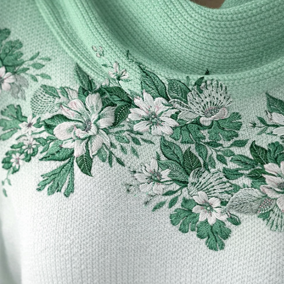 Amore | Pull floral avec col doux