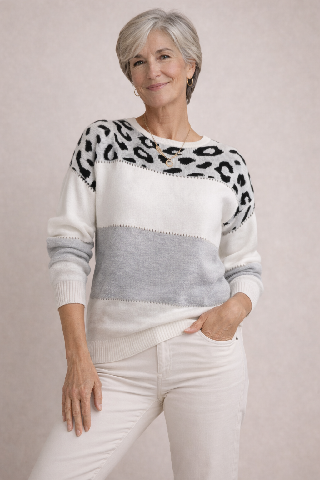 Céleste | Pull Léopard Élégance