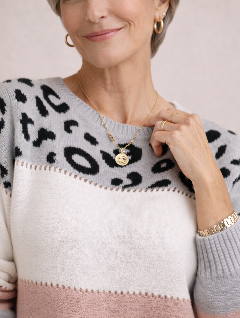 Céleste | Pull Léopard Élégance