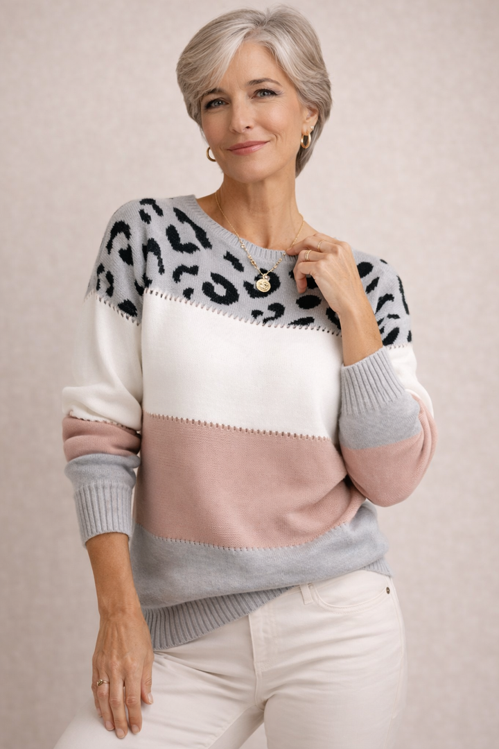 Céleste | Pull Léopard Élégance