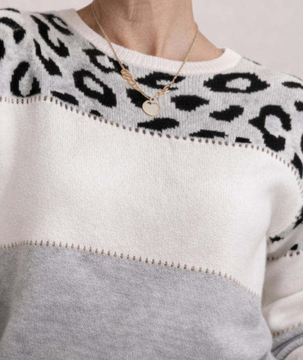 Céleste | Pull Léopard Élégance
