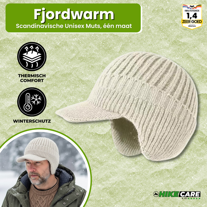 Fjordwarm – Bonnet d'hiver scandinave avec protection des oreilles (unisexe, taille unique)