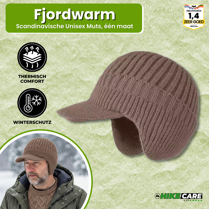 Fjordwarm – Bonnet d'hiver scandinave avec protection des oreilles (unisexe, taille unique)