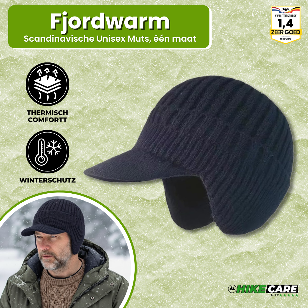 Fjordwarm – Bonnet d'hiver scandinave avec protection des oreilles (unisexe, taille unique)