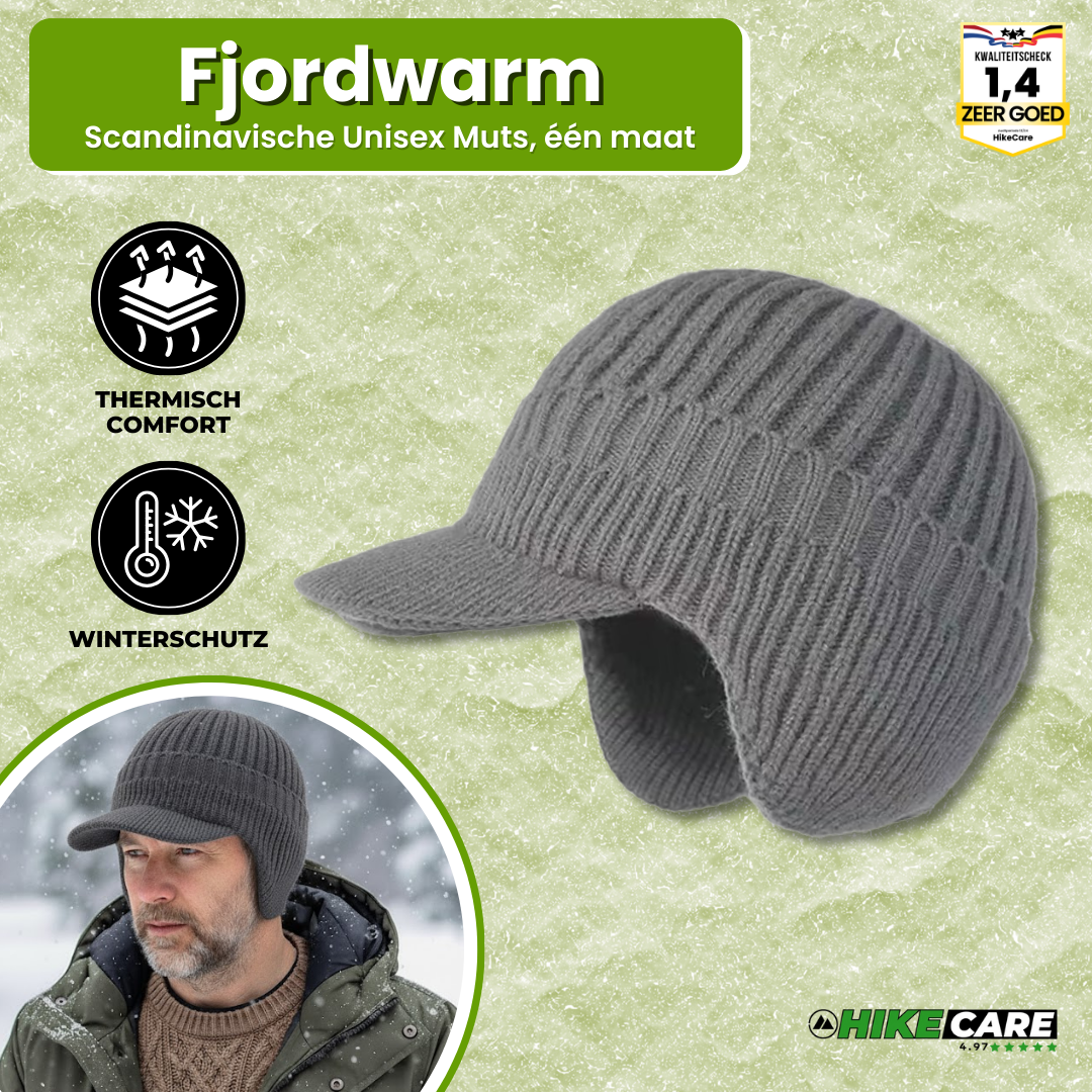 Fjordwarm – Bonnet d'hiver scandinave avec protection des oreilles (unisexe, taille unique)