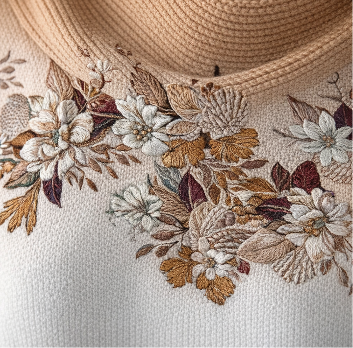 Amore | Pull floral avec col doux