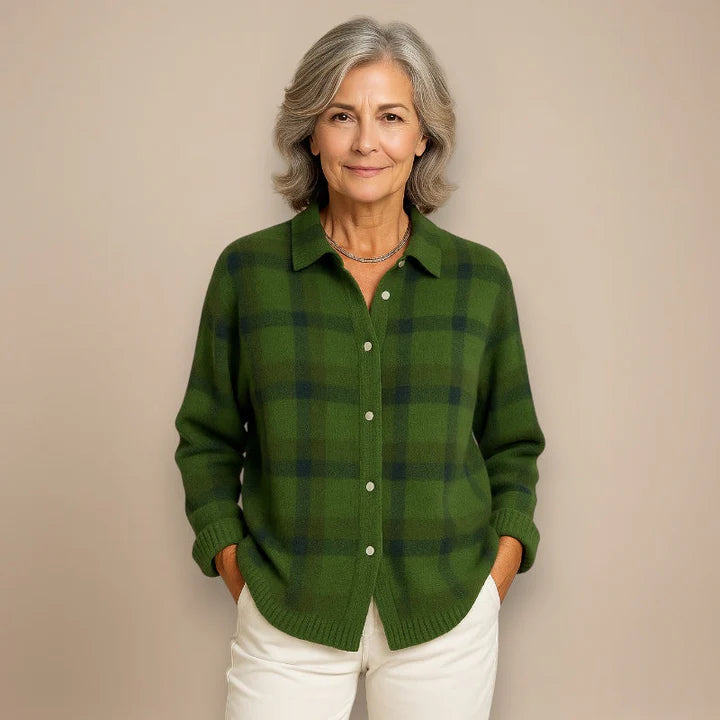 Sophie | Cardigan Doux à Carreaux