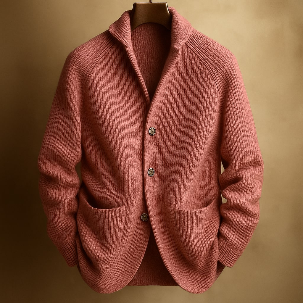 SILVORO | CARDIGAN EN LAINE À CÔTES POUR HOMME