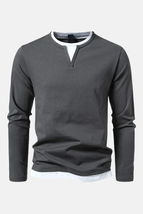 Albin | T-shirt manches longues premium en coton peigné