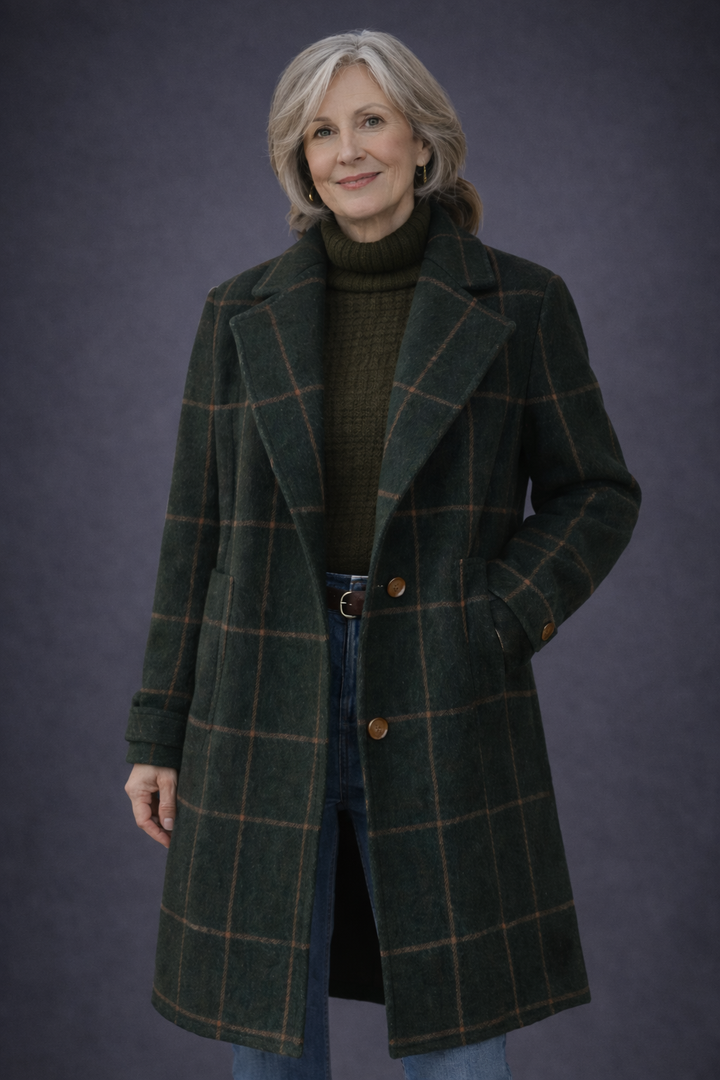 Valeria | Manteau élégant à carreaux en laine