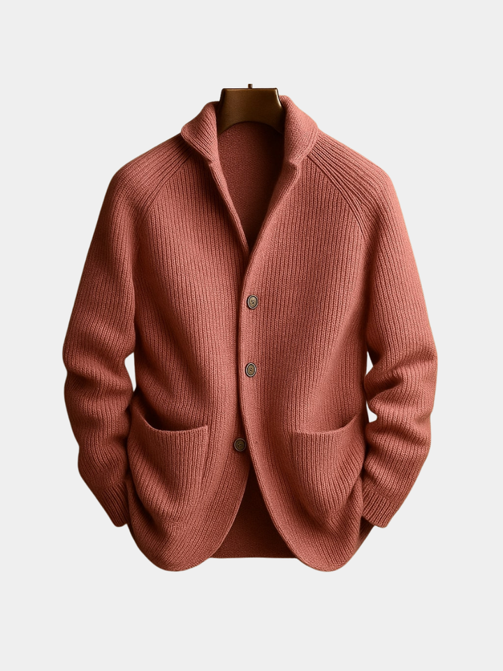 SILVORO | CARDIGAN EN LAINE À CÔTES POUR HOMME